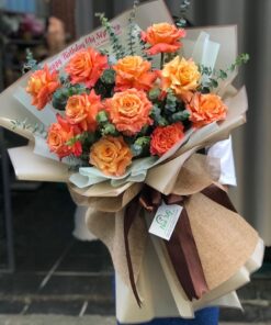 Bó Hoa Hồng Cam rực rỡ